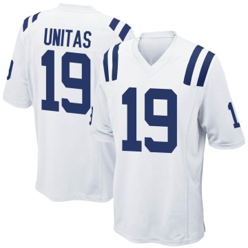 Johnny Unitas Youth White Game Jersey