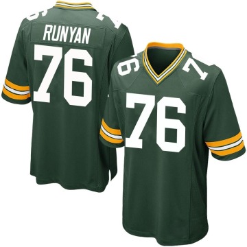 Jon Runyan Youth Green Game Team Color Jersey