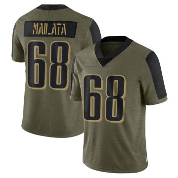 Jordan Mailata Youth Olive Limited 2021 Salute To Service Jersey