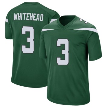 Jordan Whitehead Men's White Game Gotham Green Jersey