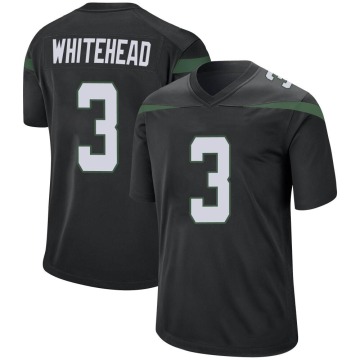Jordan Whitehead Men's White Game Stealth Black Jersey
