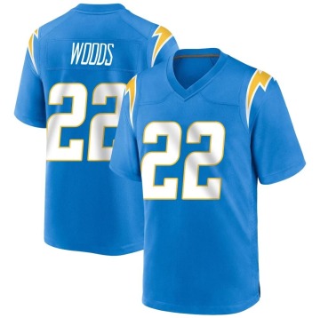 JT Woods Youth Blue Game Powder Alternate Jersey