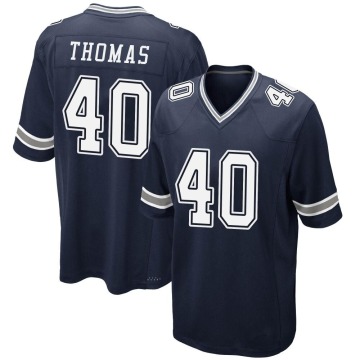 Juanyeh Thomas Youth Navy Game Team Color Jersey