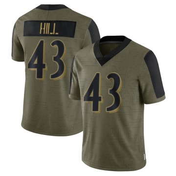Justice Hill Men's Olive Limited 2021 Salute To Service Jersey