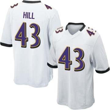 Justice Hill Men's White Game Jersey