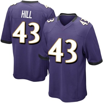 Justice Hill Youth Purple Game Team Color Jersey