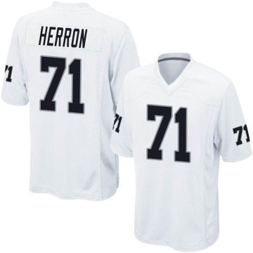 Justin Herron Men's White Game Jersey