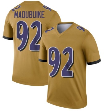Justin Madubuike Youth Gold Legend Inverted Jersey