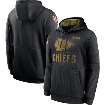 Kansas City Chiefs Men's Black 2020 Salute to Service Sideline Performance Pullover Hoodie