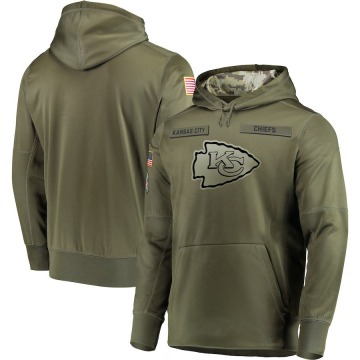 Kansas City Chiefs Men's Olive 2018 Salute to Service Sideline Therma Performance Pullover Hoodie