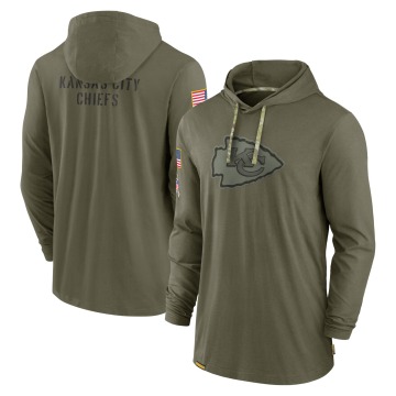 Kansas City Chiefs Men's Olive 2022 Salute to Service Tonal Pullover Hoodie