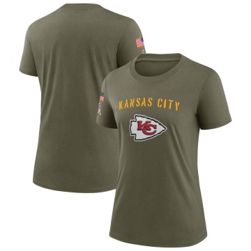 Kansas City Chiefs Women's Olive Legend 2022 Salute To Service T-Shirt