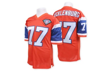 Karl Mecklenburg Men's Orange Authentic With 75TH Patch Throwback Jersey