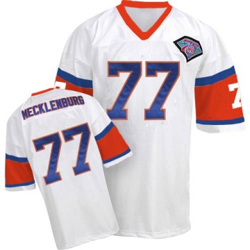 Karl Mecklenburg Men's White Authentic With 75TH Patch Throwback Jersey