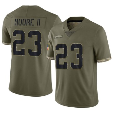 Kenny Moore II Youth Olive Limited 2022 Salute To Service Jersey