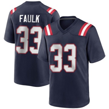 Kevin Faulk Youth Navy Blue Game Team Color Jersey