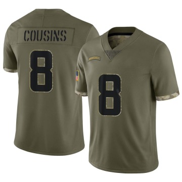 Kirk Cousins Men's Olive Limited 2022 Salute To Service Jersey