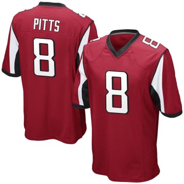 Kyle Pitts Men's Red Game Team Color Jersey