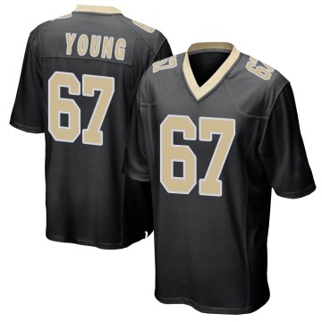 Landon Young Youth Black Game Team Color Jersey
