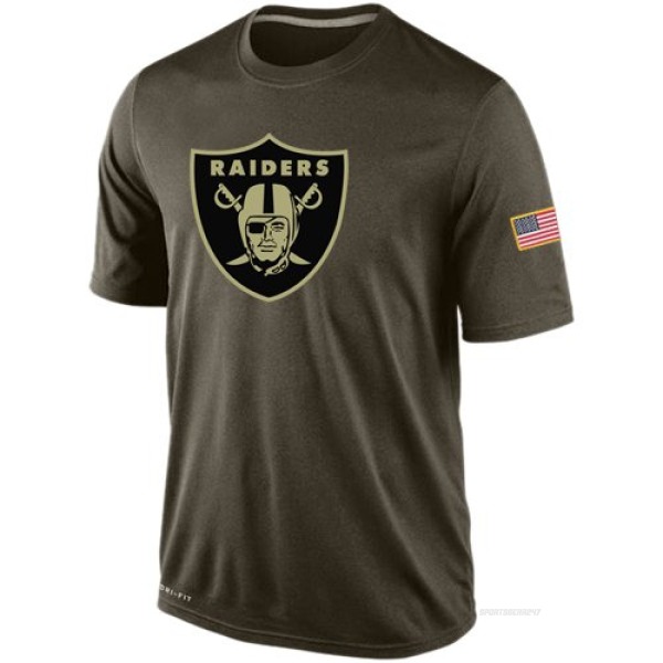 Las Vegas Raiders Men's Olive Salute To Service KO Performance Dri-FIT T-Shirt