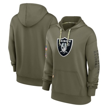 Las Vegas Raiders Women's Olive 2022 Salute To Service Performance Pullover Hoodie