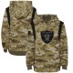 Las Vegas Raiders Youth Olive 2021 Salute To Service Therma Performance Pullover Hoodie