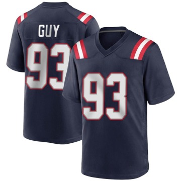 Lawrence Guy Youth Navy Blue Game Team Color Jersey