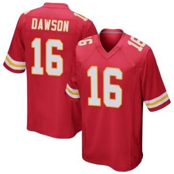 Len Dawson Youth Red Game Team Color Jersey