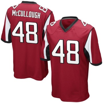 Liam McCullough Men's Red Game Team Color Jersey