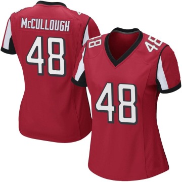 Liam McCullough Women's Red Game Team Color Jersey