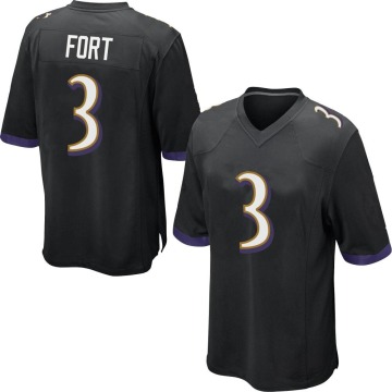 L.J. Fort Youth Black Game Jersey