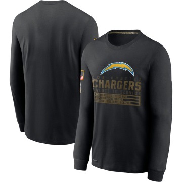 Los Angeles Chargers Men's Black 2020 Salute to Service Sideline Performance Long Sleeve T-Shirt
