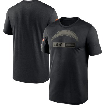 Los Angeles Chargers Men's Black 2020 Salute to Service Team Logo Performance T-Shirt