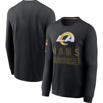 Los Angeles Rams Men's Black 2020 Salute to Service Sideline Performance Long Sleeve T-Shirt