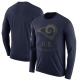 Los Angeles Rams Men's Navy Legend 2018 Salute to Service Sideline Performance Long Sleeve T-Shirt