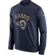 Los Angeles Rams Men's Navy Sideline Circuit Performance Sweatshirt