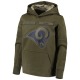 Los Angeles Rams Youth Green 2018 Salute to Service Pullover Performance Hoodie