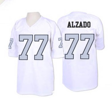Lyle Alzado Men's White Authentic with Silver No. Throwback Jersey