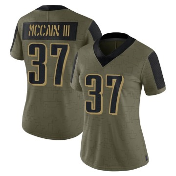 Mac McCain III Women's Olive Limited 2021 Salute To Service Jersey
