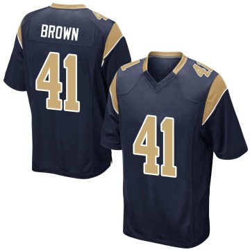Malcolm Brown Youth Brown Game Navy Team Color Jersey