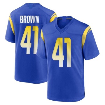 Malcolm Brown Youth Brown Game Royal Alternate Jersey