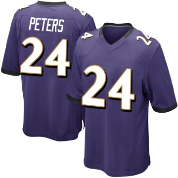 Marcus Peters Youth Purple Game Team Color Jersey
