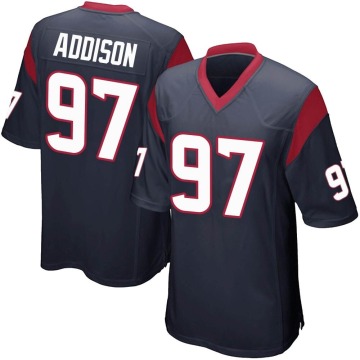 Mario Addison Youth Navy Blue Game Team Color Jersey