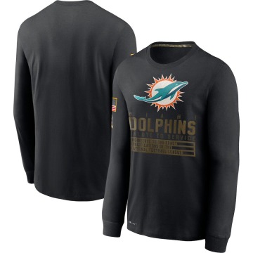 Miami Dolphins Men's Black 2020 Salute to Service Sideline Performance Long Sleeve T-Shirt
