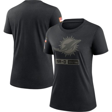 Miami Dolphins Women's Black 2020 Salute To Service Performance T-Shirt