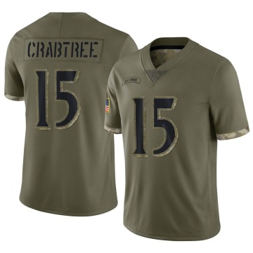 Michael Crabtree Men's Olive Limited 2022 Salute To Service Jersey