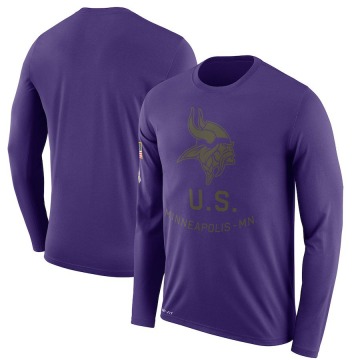 Minnesota Vikings Men's Purple Legend 2018 Salute to Service Sideline Performance Long Sleeve T-Shirt