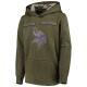 Minnesota Vikings Youth Green 2018 Salute to Service Pullover Performance Hoodie