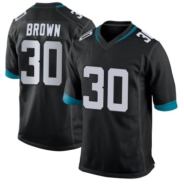 Montaric Brown Youth Black Game Jersey