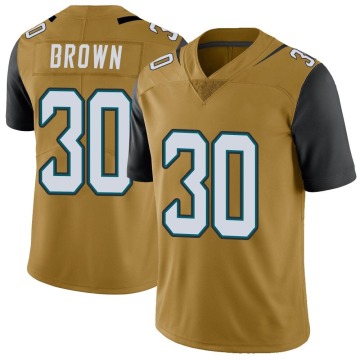 Montaric Brown Youth Gold Limited Color Rush Vapor Untouchable Jersey